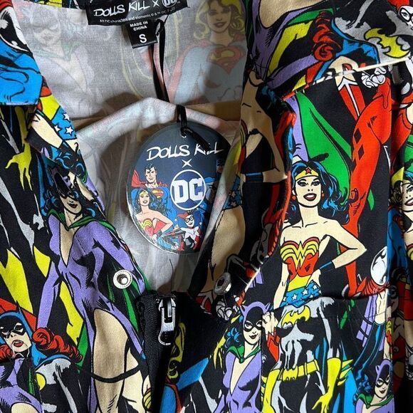 Dolls Kill x DC Living Legends Boiler Suit Dc Comic Jumpsuit Size Small - Picture 6 of 8